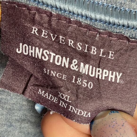 Johnston & Murphy Reversible Blue/Gray 1/4 Zip Preppy Mens XXL Pullover - Picture 6 of 9